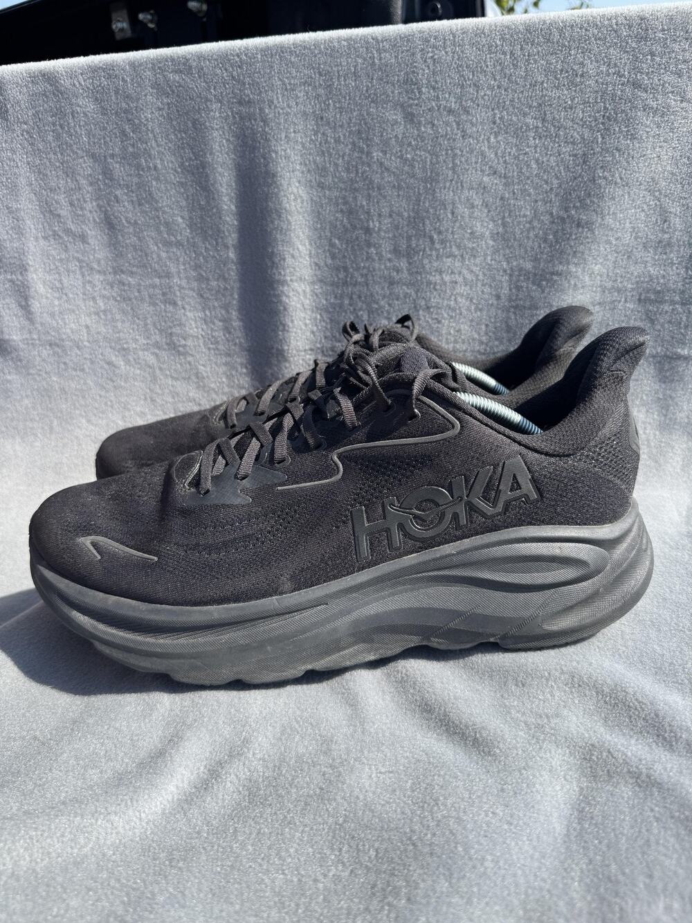 Hoka One One Clifton 10 Shoes Mens Size 13 Black Running 1162030 BBLC Sneakers